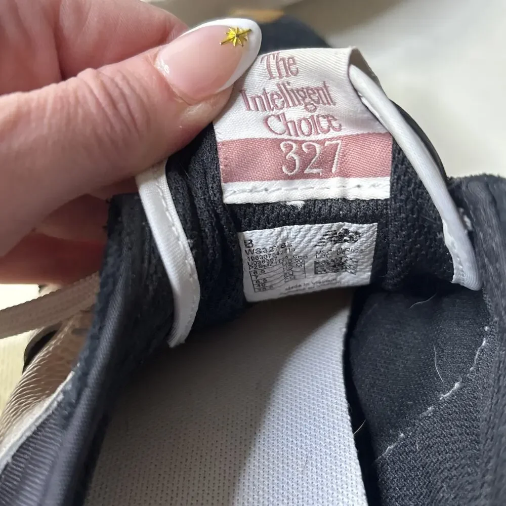 New Balance 327 Black White Retro Running Sneakers Women’s Size 8.5 - Picture 15 of 16